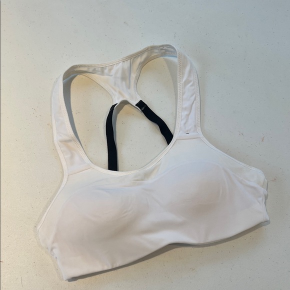 Nike Dri-Fit Alpha padded adjustable racerback running sports bra white black XS - Picture 4 of 9